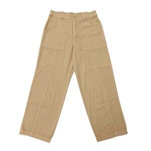 Universal Thread Pants Womens 6 Beige Wide Leg Cotton Twill High Rise Utility